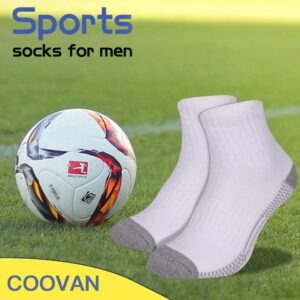 COOVAN Men's Athletic Ankle Socks 12 Pack Mens Cushion Comfort Casual Running Sock Size 13-15