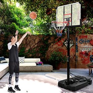 HomSof Portable Basketball Hoop Basketball System 6.6-10ft Height Adjustment for Youth Adults LED Basketball Hoop Lights,Colorful Lights,Waterproof,Super Bright，6.6Ft-10Ft