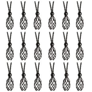 vnvetyto 18 pcs crystal cage necklace holder necklace cord empty stone holder replacement hand-woven necklace cord with adjustable length (black)