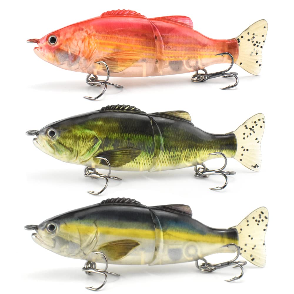 ODS Lure Glide Bait with PVC Tail Sinking Fishing Tackle Set for Bass Trout Shad Perch Pike (Set 1)