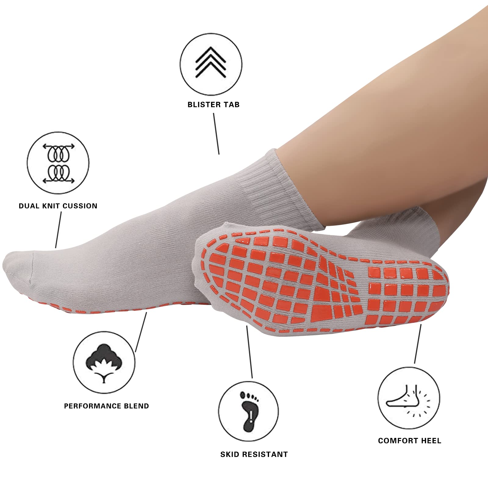 NOVAYARD Non Slip Socks Yoga Hospital Socks Grippy Sock for Women Men Pilates Barre 10Pairs Multi Color