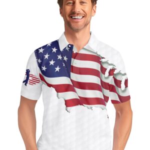 PAGYMO Golf Shirts for Men Crazy Funny Print Hawaiian Mens Polo Shirt Patriotic Flag Shirt, X-Large, Aop-polo-06368