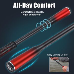 Sougayilang Fishing Rods, Spinning Rods and Casting Fishing Rods, with Full Carbon Fiber Handle, 24T Carbon Fiber 2PCS Fishing Pole for Long Casting Bass, Trout, Panfish（Spin-6'）