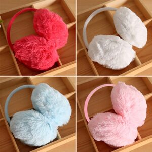 Winter Earmuffs Ear Muffs Faux Fur Warm Earmuffs Unisex Foldable EarMuffs Outdoor Ear Warmers for Women Men Girls Boys Light Blue