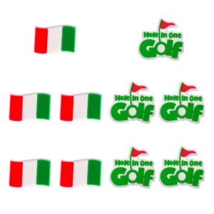 FRANKTECH Golf Club Covers 4pcs and 10pcs Mexico Flag Pins, Plastic Golf Head Covers for Driver Fairway Woods Hybrid, Driver Headcover Fit All Right-Handed Golf Clubs, Easy On Off, Washable, Funny