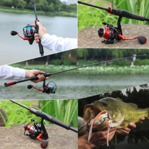 Sougayilang Fishing Rods, Spinning Rods and Casting Fishing Rods, with Full Carbon Fiber Handle, 24T Carbon Fiber 2PCS Fishing Pole for Long Casting Bass, Trout, Panfish（Spin-6'）