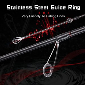 Sougayilang Fishing Rods, Spinning Rods and Casting Fishing Rods, with Full Carbon Fiber Handle, 24T Carbon Fiber 2PCS Fishing Pole for Long Casting Bass, Trout, Panfish（Spin-6'）