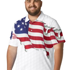 PAGYMO Golf Shirts for Men Crazy Funny Print Hawaiian Mens Polo Shirt Patriotic Flag Shirt, X-Large, Aop-polo-06368