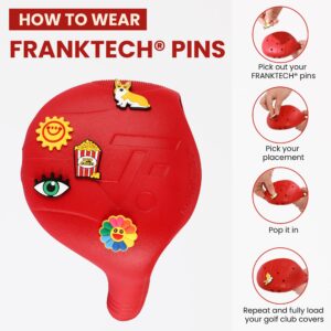 FRANKTECH Golf Club Covers 4pcs and 10pcs Mexico Flag Pins, Plastic Golf Head Covers for Driver Fairway Woods Hybrid, Driver Headcover Fit All Right-Handed Golf Clubs, Easy On Off, Washable, Funny