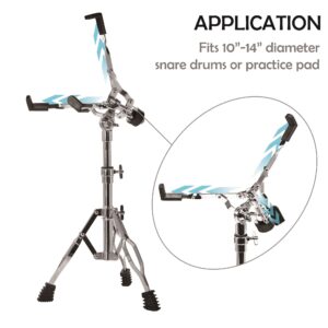 Snare Drum Stand, Concert Snare Drum Stands, Adjustable Snare Stand Tripod Double Braced Extended with Drum Stick Holder Fit 10''-14'' Dia Drums Pad, Height Range 18-25.6 Inches