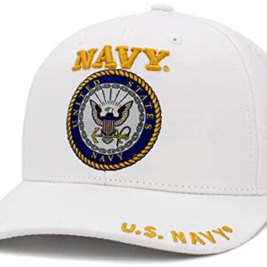 KBNAVY-004 WHT US Navy Officially Licensed Baseball Cap Military USA Vintage Adjustable Hat