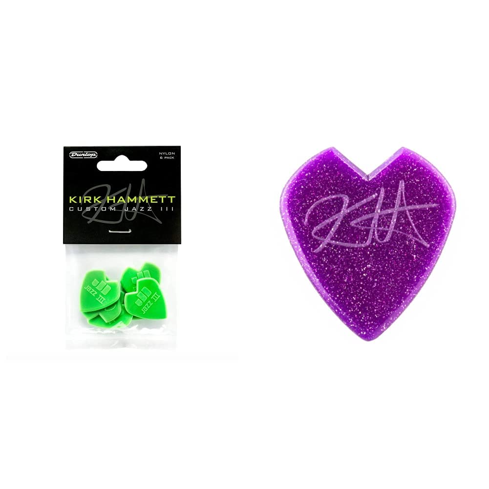 Dunlop Kirk Hammett Signature Jazz III, 6 Pack & Kirk Hammett Signature Jazz III Guitar Picks (47PKH3NPS)