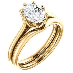 10k solid yellow gold handmade engagement ring 2 ct oval cut moissanite diamond solitaire wedding/bridal ring for womens/her gorgeous ring sets (4)