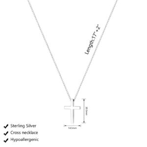 Zeffy Cross Necklace for Women 18k Silver Plated Tiny Cross Pendant Necklace for Women Simple Layered Cross Necklaces for Women