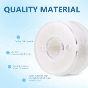 3 Rolls PVA Fishing Line, Tear Resistant Water Soluble White Bait Line Reel, Funnel System 20m Dissolving Fishing String Tape Tool Accessory, for Outdoor Fishing Accessory