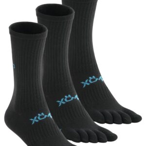 TikMox Calf Toe Socks, Five Finger Crew Running Socks for Men and Women, Cool-Max Moisture Control, Arch Support, High Elasticity & Comfort