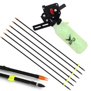 bow fishing reel with bowfishing arrows set archery bow fishing reel kit bowfishing tool accessories bow fishing arrows with safety slides for compound bow recurve bow (black)