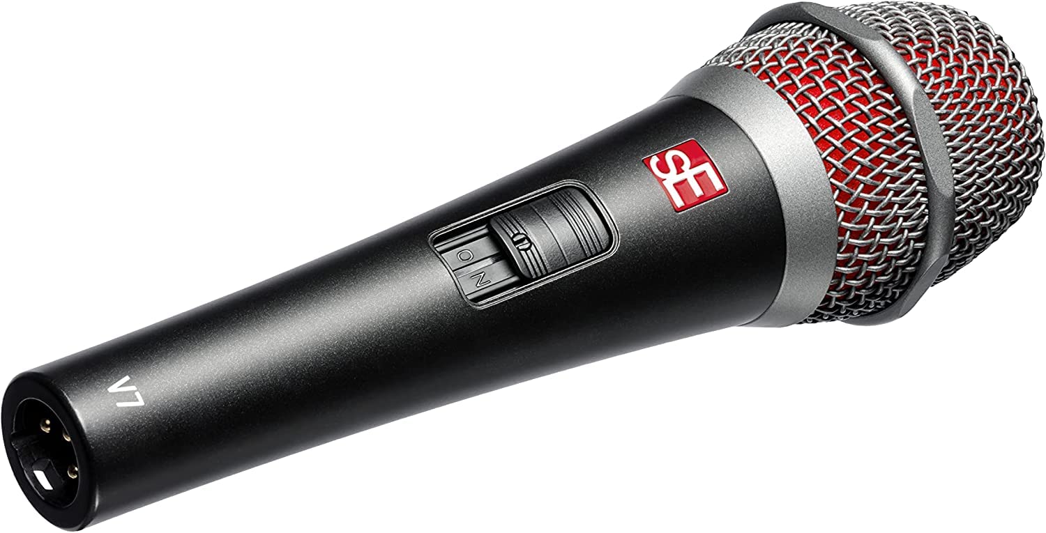 Briskdrop sE Electronics V7 Switch Supercardioid Dynamic Handheld Microphone - Bundle with 2 XLR Cables and 10 Cable Ties