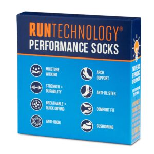 RunTechnology Performance Low-Cut Socks 3 Pack | Blue & Yellow | Medium