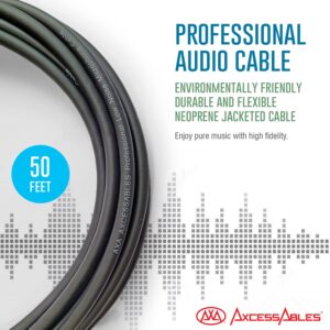 (2-Pack) 50ft XLR Male to Female Microphone Cables by AxcessAbles | 50ft XLR to XLR Balanced Microphone Cords | XLR Microphone Cable | AxcessAbles 50ft XLR Mic Cable (2-Pack)