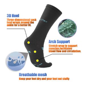 TikMox Calf Toe Socks, Five Finger Crew Running Socks for Men and Women, Cool-Max Moisture Control, Arch Support, High Elasticity & Comfort