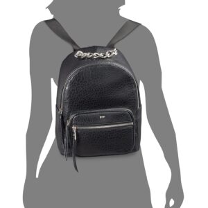 DKNY Women's Abby Backpack Bag, Black/Silver, Large