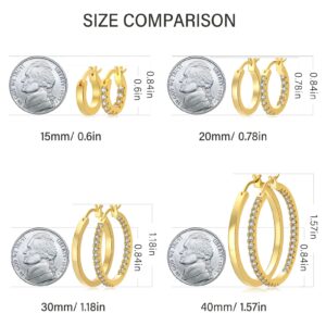 Gold Hoop Earrings for Women 18K Gold Plated Hoop Earrings Set Hypoallergenic Small Square Tube Hoop Earrings Gifts for Women Girls