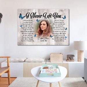 Personalized Memorial Canvas for Loss of Loved one, Sympathy Gift for Loss of Sister Daughter Mom - I Never Left You- VTQ133 (16x12 inch)