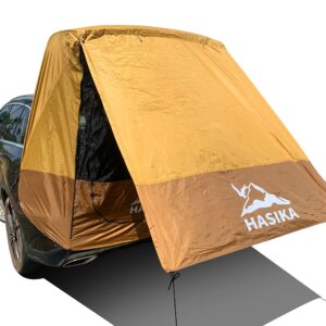 Poles Included Tailgate Shade Awning Tent for Car Camping Road Trip Essentials Small to Midsize SUV Waterproof 3000MM UPF 50+ Yellow (Small)