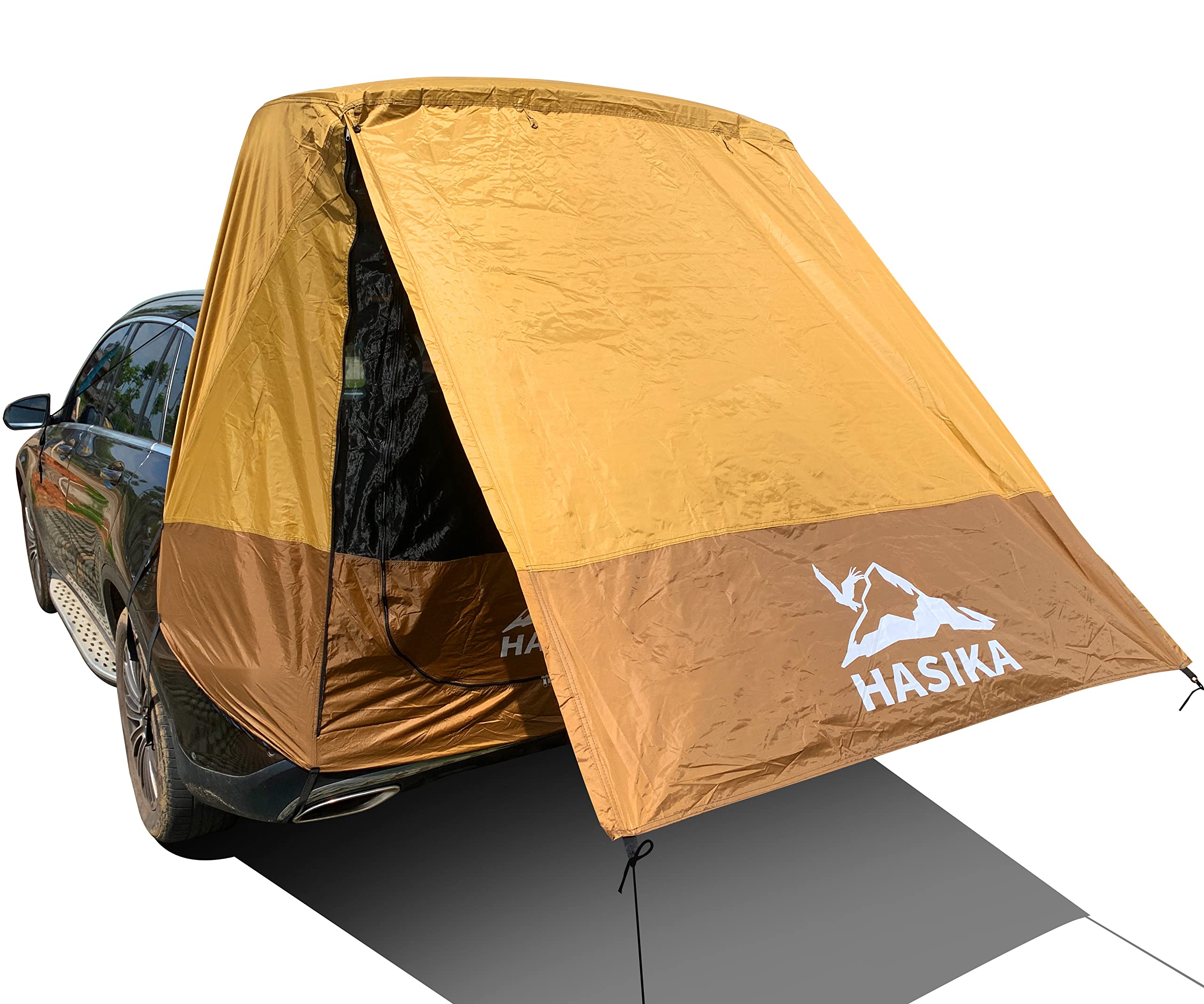 Poles Included Tailgate Shade Awning Tent for Car Camping Road Trip Essentials Small to Midsize SUV Waterproof 3000MM UPF 50+ Yellow (Small)