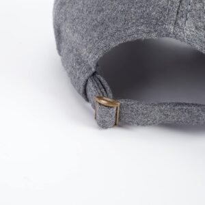 Woolen Baseball Cap Hat Soft-Structured Winter Ball Cap Adjustable Warm Hat Winter Cold Resistant Hat (Light Gray)