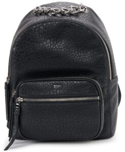 dkny women's abby backpack bag, black/silver, large