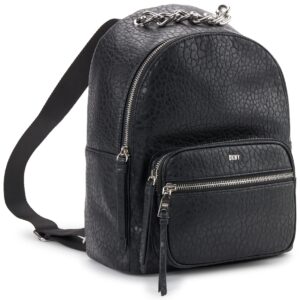 DKNY Women's Abby Backpack Bag, Black/Silver, Large