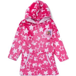 Barbie Girls Blanket Hoodie Oversized Fleece Ultra Soft and Cosy Pink One Size