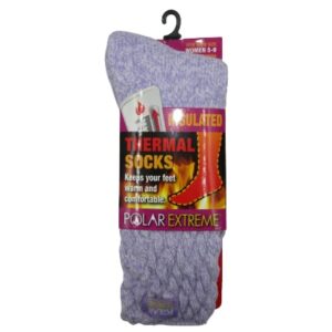 Polar Extreme Thermal Extra Heavy Acrylic Winter Marled Knit Top Socks Matching 2-Pack Random