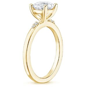 10K Solid Yellow Gold Handmade Engagement Ring 2 CT Marquise Cut Moissanite Diamond Solitaire Wedding/Bridal Ring Set for Women/Her Propose Ring (4)