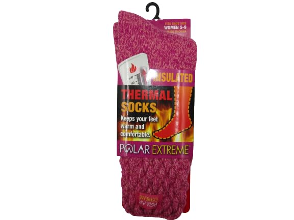 Polar Extreme Thermal Extra Heavy Acrylic Winter Marled Knit Top Socks Matching 2-Pack Random