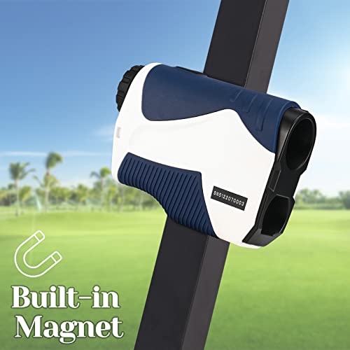 Never Over Range Finder Golfing with Vibe, Golf Range Finder with Magnet, 1200 Yard Accurate rangefinder Golf with Slope (Blue)