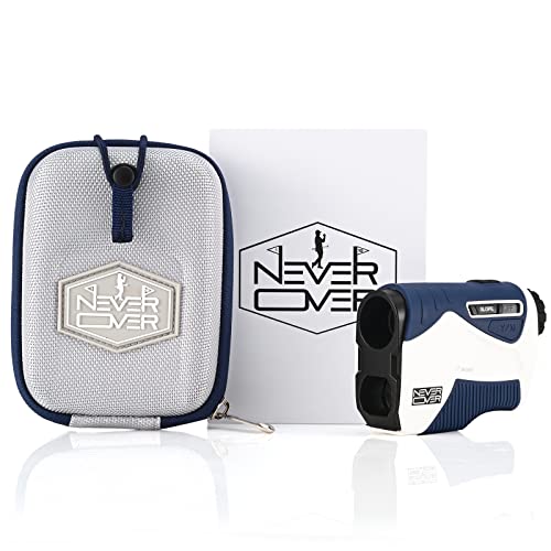 Never Over Range Finder Golfing with Vibe, Golf Range Finder with Magnet, 1200 Yard Accurate rangefinder Golf with Slope (Blue)