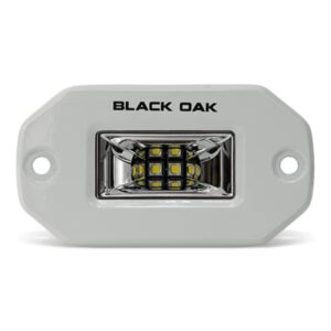 black oak led black marine flush mount spreader light - ip69k rating marine spreader light single row (white, 2-inch)