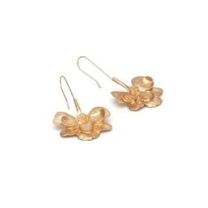 Flower Statement Earrings for Women, Flower Petal Earrings for Woemns, Gold Flower Floral Dangle Earrings Hypoallergenic, Cute Flower Earrings Studs, Zinc, No Gemstone