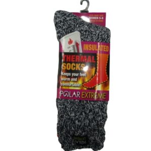 Polar Extreme Thermal Extra Heavy Acrylic Winter Marled Knit Top Socks Matching 2-Pack Random