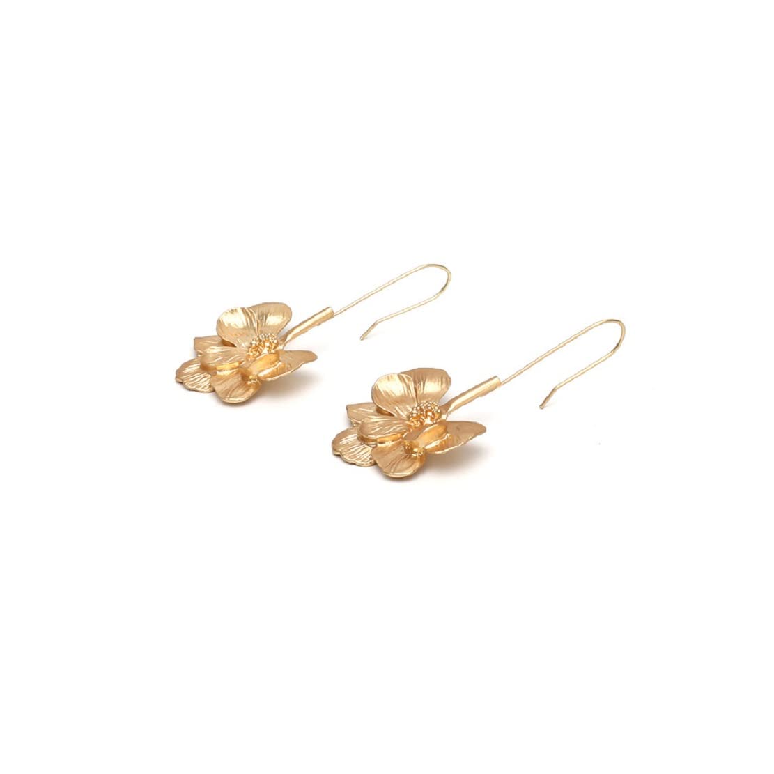 Flower Statement Earrings for Women, Flower Petal Earrings for Woemns, Gold Flower Floral Dangle Earrings Hypoallergenic, Cute Flower Earrings Studs, Zinc, No Gemstone