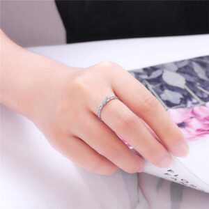 LGSY 925 Sterling Silver CZ Bow Rings for Women