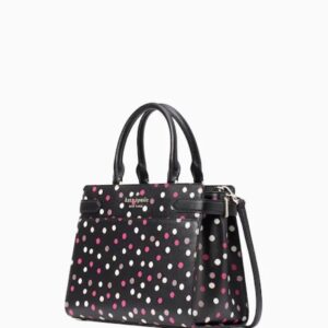 Kate Spade Staci Medium Satchel Glimmer Dot Glitter Shoulder Bag In Black Multi