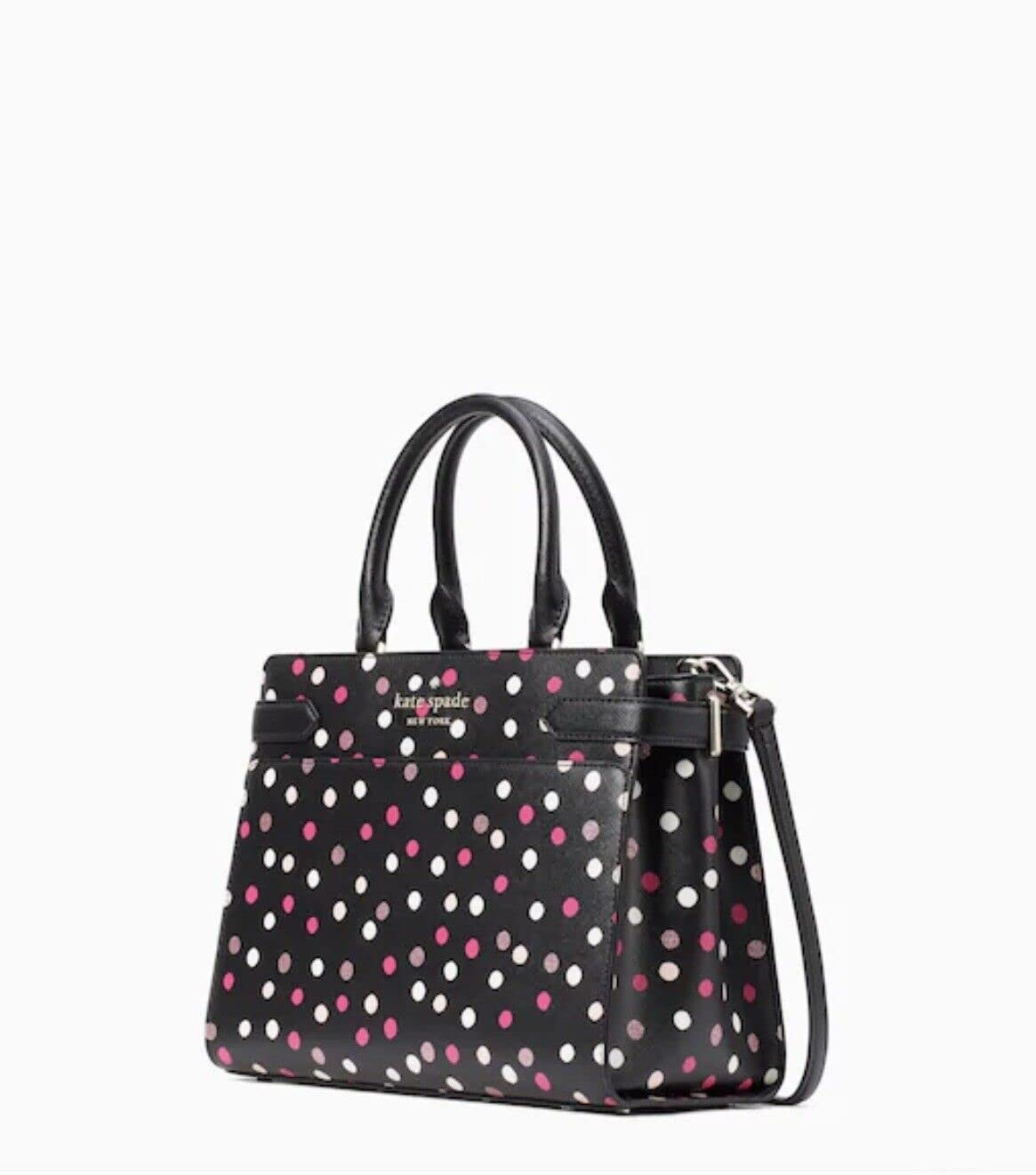 Kate Spade Staci Medium Satchel Glimmer Dot Glitter Shoulder Bag In Black Multi