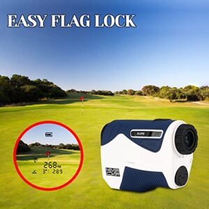 Never Over Range Finder Golfing with Vibe, Golf Range Finder with Magnet, 1200 Yard Accurate rangefinder Golf with Slope (Blue)