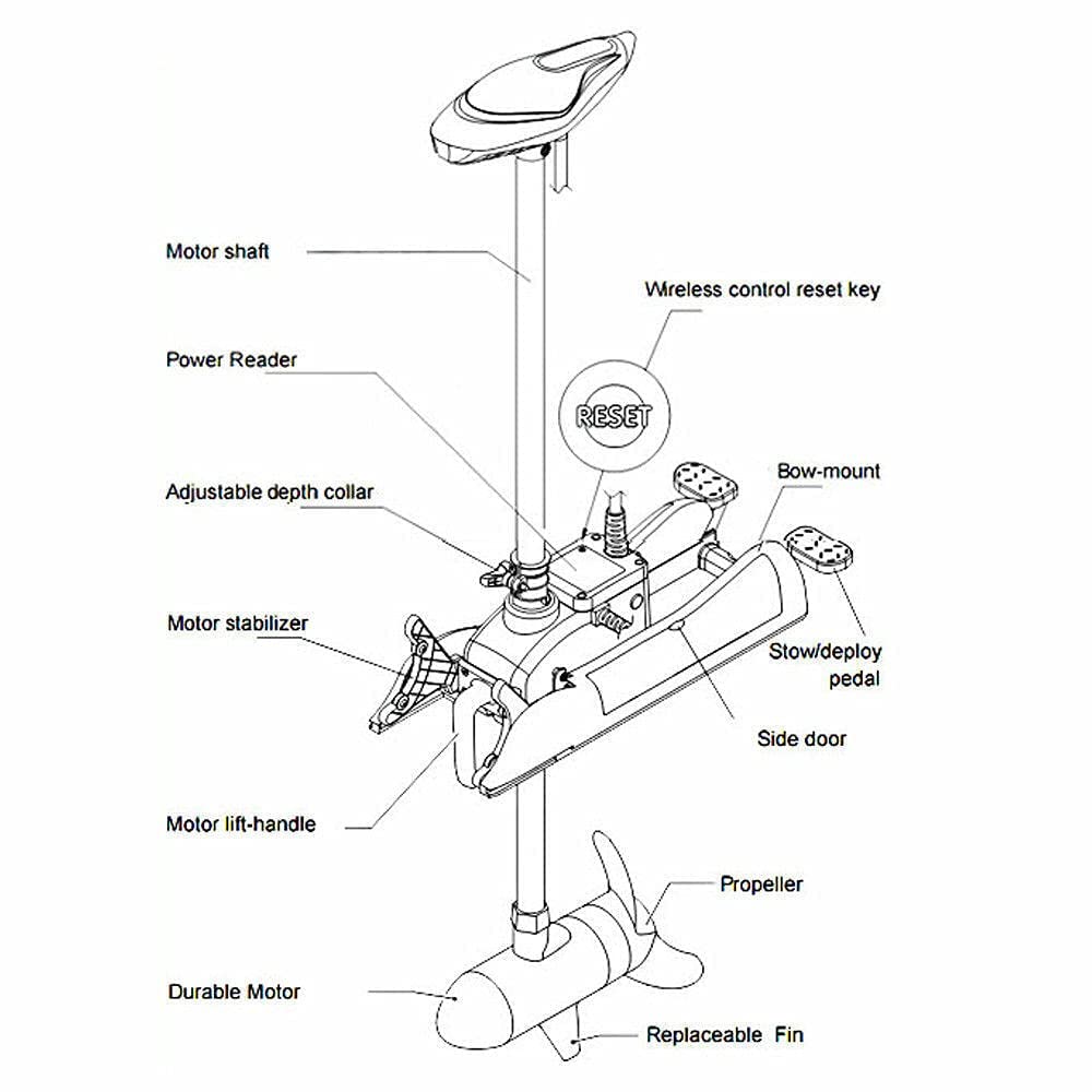 PARKHO HASWING Electric Trolling Motor – 24V 80LB 54 Inch Shaft Cayman Bow Mount Boat Fishing Saltwater Freshwater with Remote Control