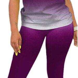 DvaeMalligo Women's Casual Outfits 2 Piece Sweatsuits and Sweatpants Workout Sets Plus Size(Purple,3XL)