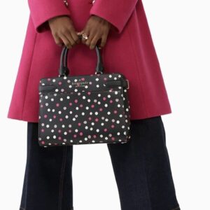 Kate Spade Staci Medium Satchel Glimmer Dot Glitter Shoulder Bag In Black Multi